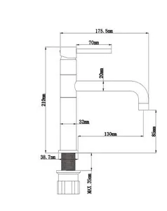 ברז נמוך קאמל זהב מט