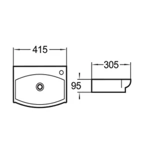 כיור נפטון תלוי + ברז מים קרים PONI