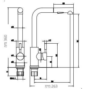 ברז מטבח איקון נשלף במגוון צבעים