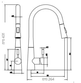 ברז מטבח בל נשלף במגוון צבעים
