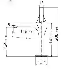 ברז אמבטיה נמוך טיפאני - ניקל