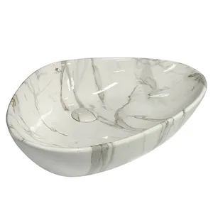 כיור חרס מונח וולקנו לבן שיש