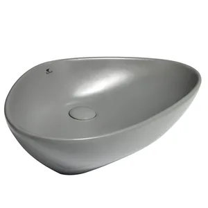 כיור חרס מונח וולקנו אפור מט