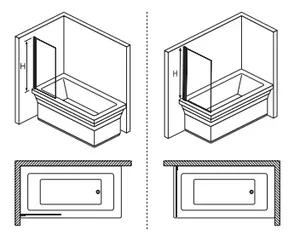 אמבטיון WALL - דופן קבוע 70 וול שחור
