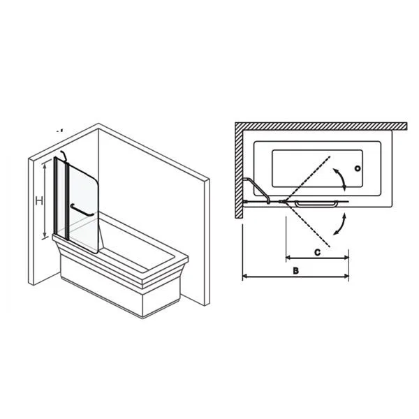 אמבטיון COUNTRY - קבוע ודלת 120 קאנטרי