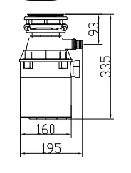 טוחן אשפה ציקלון כולל לחצן