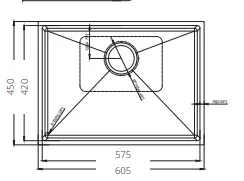 כיור מטבח נירוסטה וינו 60/45 מוברש