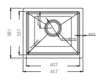 כיור מטבח נירוסטה וינו 45.7/38.1 זהב מוברש