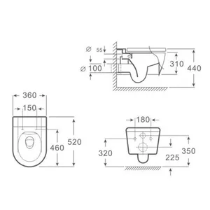 אסלת רימלס וושינגטון שחורה -WASHINGTON WC