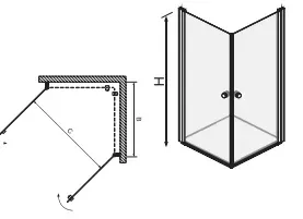 מקלחון פינתי טווין זהב מט 90/90