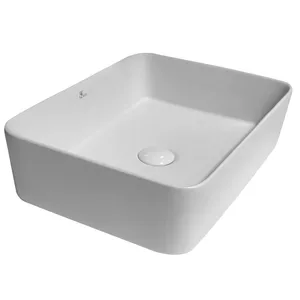 כיור מלבני מונח לבן / לבן מט