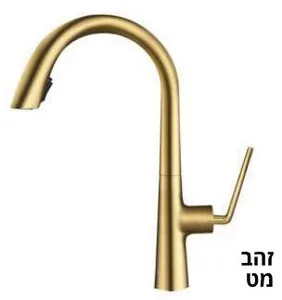 ברז מטבח נישלף לאונרדו זהב מט