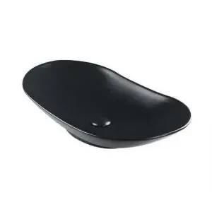 כיור מונח שחור מט / מבריק עם גידים / שחור מט חלק