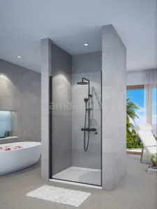 מקלחון חזית דלת פרופיל שחור