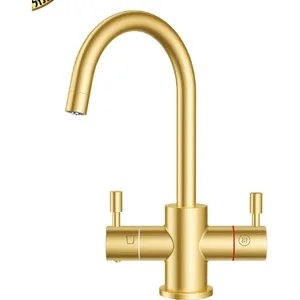 ברז מערכת מים חמים-קרים פורטו PORTO זהב מט