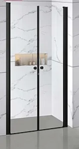 מקלחון חזית פרופיל שחור 2 דלתות פרי